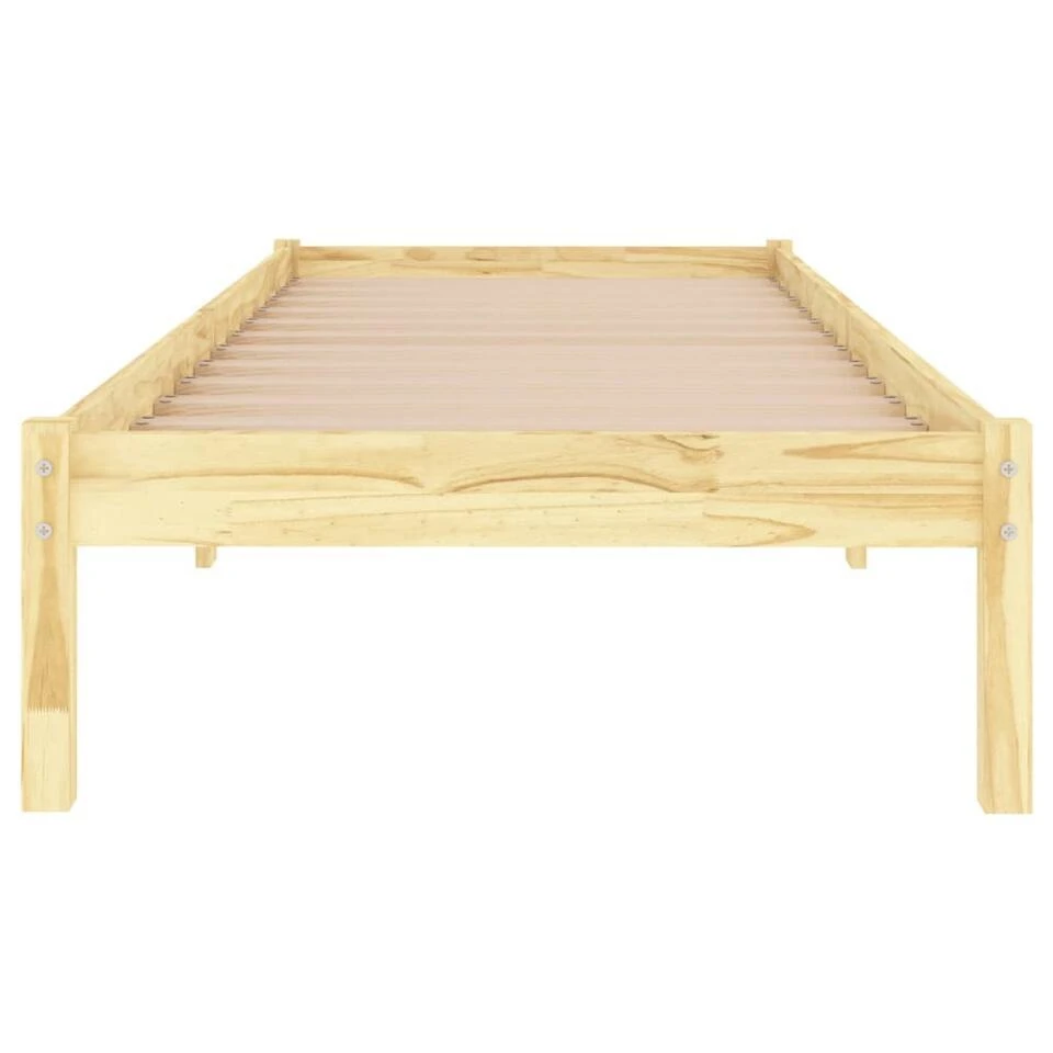 VidaXL - Bed Frame Met Lattenbodem - Naturel - Massief Grenenhout - 90x190 Cm 5 VidaXL - Bed Frame Met Lattenbodem - Naturel - Massief Grenenhout - 90x190 Cm - Afbeelding 3