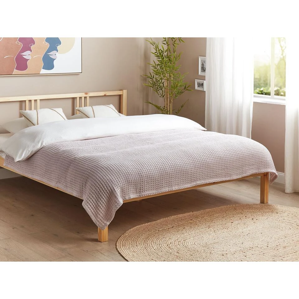 CHAGYL - Bedsprei - Pastelroze - 150 X 200 Cm - Katoen 4 CHAGYL - Bedsprei - Pastelroze - 150 X 200 Cm - Katoen - Afbeelding 2