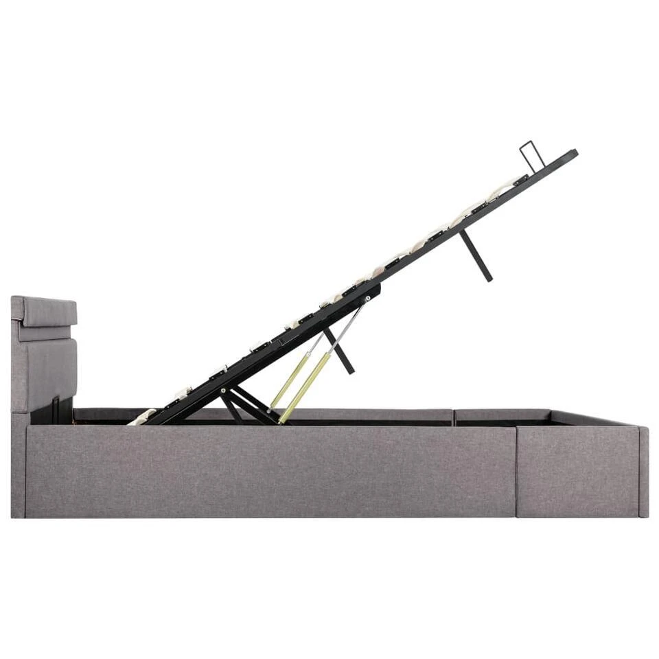 VidaXL - LED Bed Met Opbergruimte - Hydraulische - Taupe - Stof - 140x200 Cm 7 VidaXL - LED Bed Met Opbergruimte - Hydraulische - Taupe - Stof - 140x200 Cm - Afbeelding 5