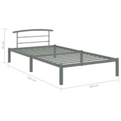 VidaXL - Bed Frame Met Hoofdeinde - Grijs - Metaal - 90x200 Cm 13 VidaXL - Bed Frame Met Hoofdeinde - Grijs - Metaal - 90x200 Cm -Bedden Bij Leen Bakker 6c97a4de691f4c9da8ec648fcddcd150