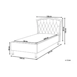 METZ - Eenpersoonsbed - Beige - 90 X 200 Cm - Fluweel -Bedden Bij Leen Bakker 720c1822cbc6447abdf8697e2645876f 1