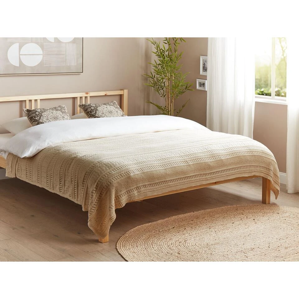 DAULET - Bedsprei - Beige - 150 X 200 Cm - Katoen 4 DAULET - Bedsprei - Beige - 150 X 200 Cm - Katoen - Afbeelding 2