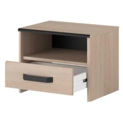 Nachtkastje Alma Met Opberglade - Eikdecor/zwart -Bedden Bij Leen Bakker 799eff823c4744a5852dcff40ae831f0