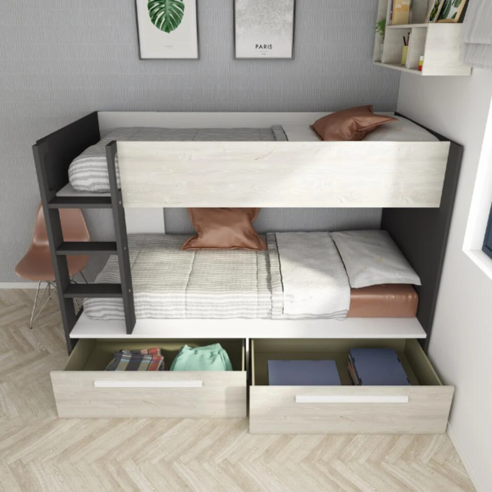 Stapelbed Fleur Met Bedlades - Grijs 8 Stapelbed Fleur Met Bedlades - Grijs - Afbeelding 6