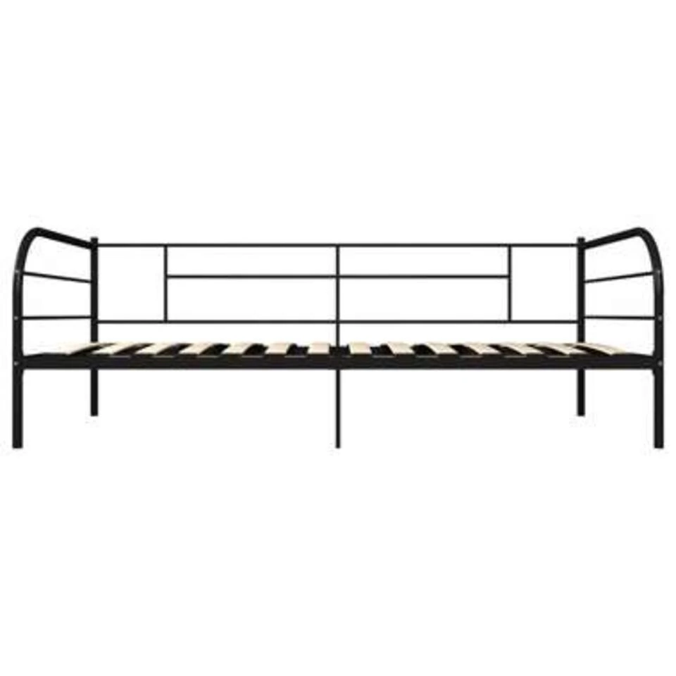 VidaXL - Bedbank - Zwart - Metaal - 90 X 200 Cm 6 VidaXL - Bedbank - Zwart - Metaal - 90 X 200 Cm - Afbeelding 4