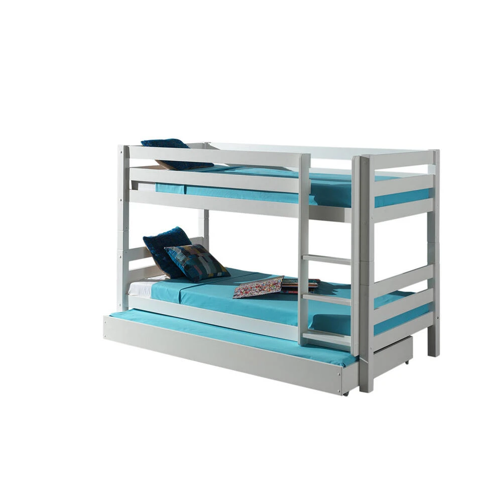 Vipack Stapelbed Pino Met Onderbed - Wit - 140x103x208 Cm 3 Vipack Stapelbed Pino Met Onderbed - Wit - 140x103x208 Cm