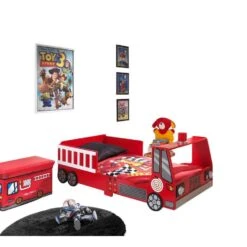 Vipack Peuterbed Brandweer Auto - Rood - 77x148 Cm -Bedden Bij Leen Bakker 81007155 0100