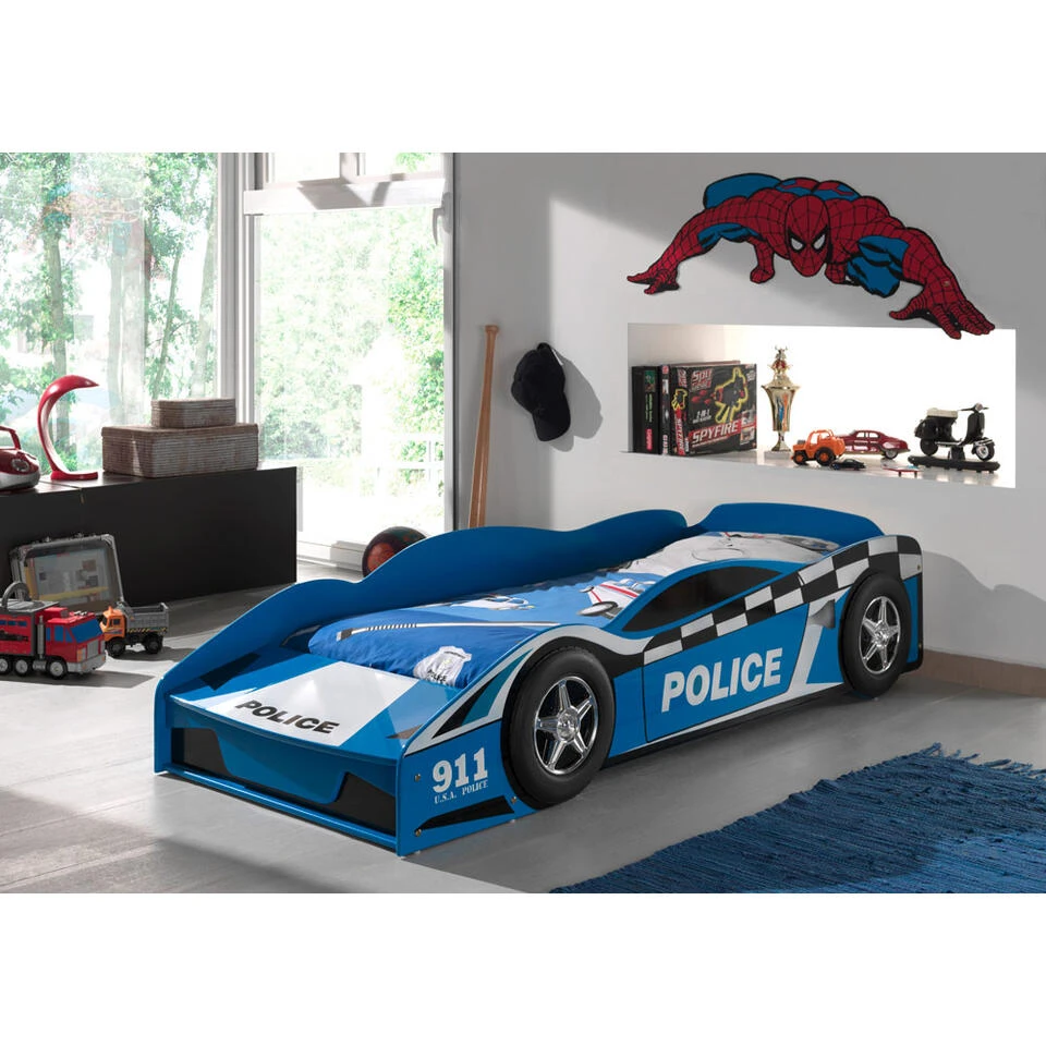 Vipack Peuterbed Politie Auto - Blauw - 77x148 Cm 4 Vipack Peuterbed Politie Auto - Blauw - 77x148 Cm - Afbeelding 2
