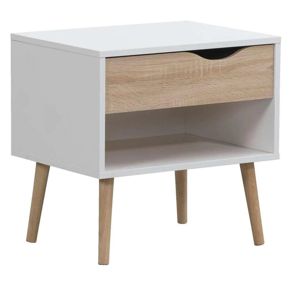Nachtkastje Delta - 1 Lade - Wit 4 Nachtkastje Delta - 1 Lade - Wit - Afbeelding 2