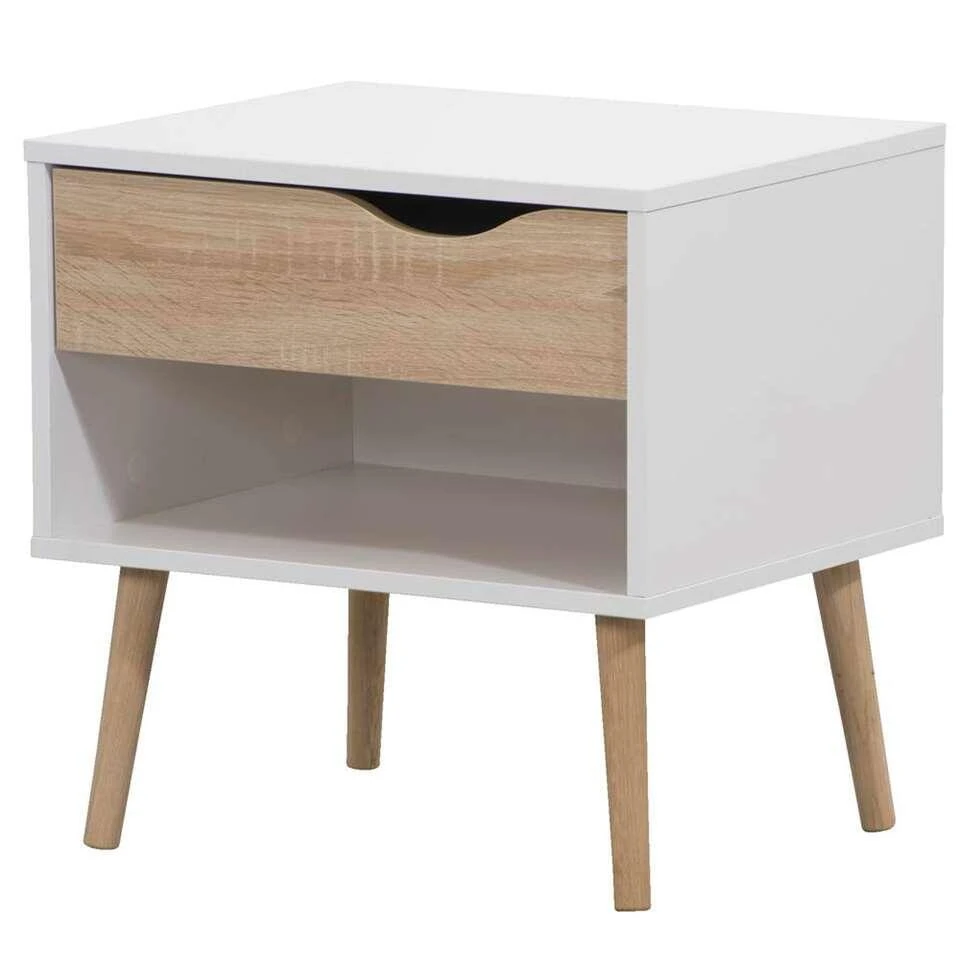 Nachtkastje Delta - 1 Lade - Wit 6 Nachtkastje Delta - 1 Lade - Wit - Afbeelding 4