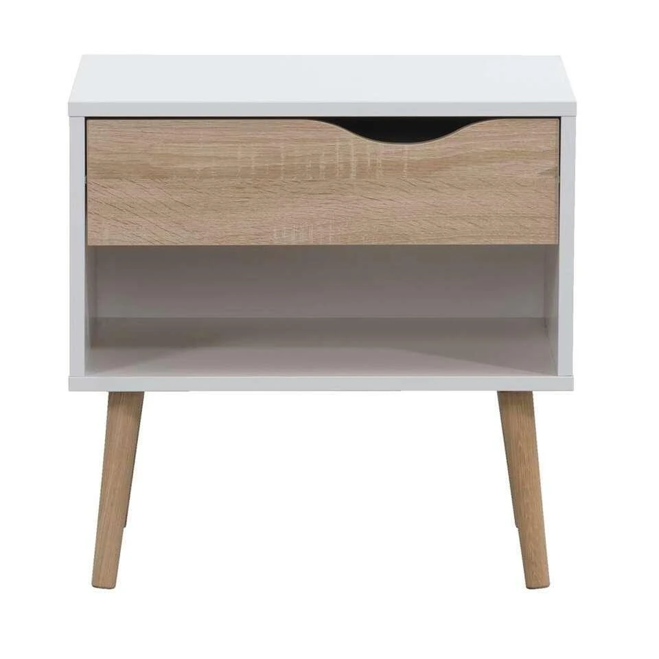 Nachtkastje Delta - 1 Lade - Wit 3 Nachtkastje Delta - 1 Lade - Wit