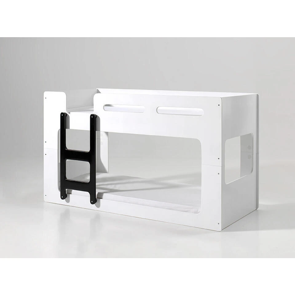 Vipack Stapelbed Luca - Wit/zwart - 210x90,4x106,8 Cm 4 Vipack Stapelbed Luca - Wit/zwart - 210x90,4x106,8 Cm - Afbeelding 2