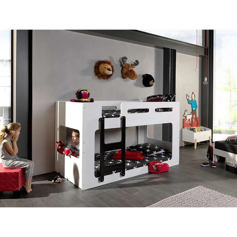 Vipack Stapelbed Luca - Wit/zwart - 210x90,4x106,8 Cm 5 Vipack Stapelbed Luca - Wit/zwart - 210x90,4x106,8 Cm - Afbeelding 3