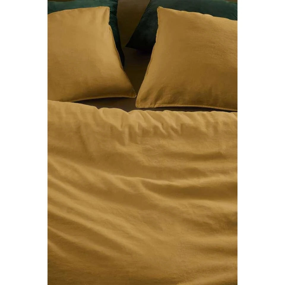 At Home By Beddinghouse Dekbedovertrek Easy - Oker - 140x200/220 Cm 4 At Home By Beddinghouse Dekbedovertrek Easy - Oker - 140x200/220 Cm - Afbeelding 2