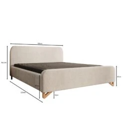 Meubella - Tweepersoonsbed Fortaleza - Beige Stof - 160x200 Cm -Bedden Bij Leen Bakker 81b71d108be74965b0dc70fe1f30326b