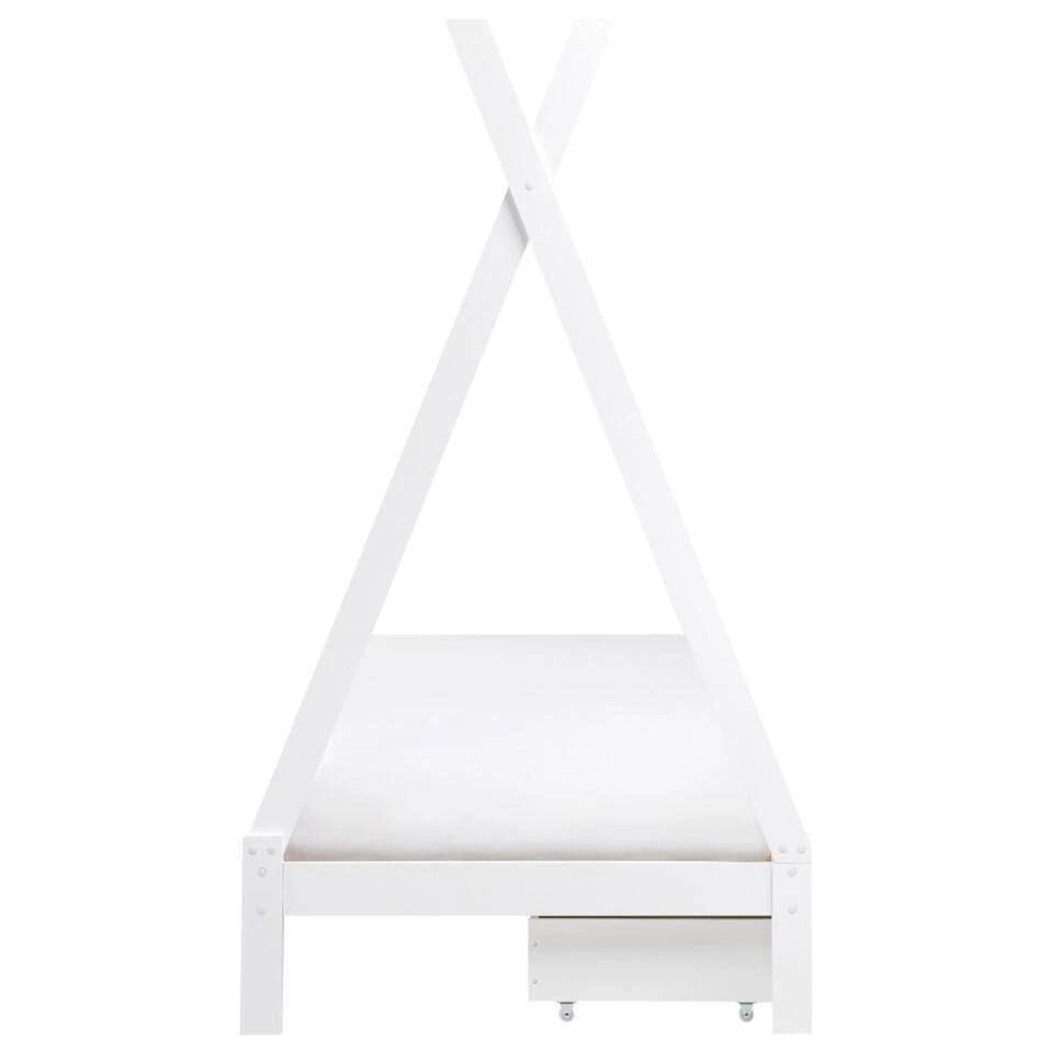 DEVAY - Kinderbed Met Opbergruimte - Wit - 90 X 200 Cm - Grenenhout 10 DEVAY - Kinderbed Met Opbergruimte - Wit - 90 X 200 Cm - Grenenhout - Afbeelding 8