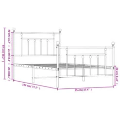VidaXL - Bed Frame Met Hoofd- En Voeteneinde - Zwart - Metaal - 90x190 Cm 19 VidaXL - Bed Frame Met Hoofd- En Voeteneinde - Zwart - Metaal - 90x190 Cm -Bedden Bij Leen Bakker 8992ada23cf841159d43652902900514