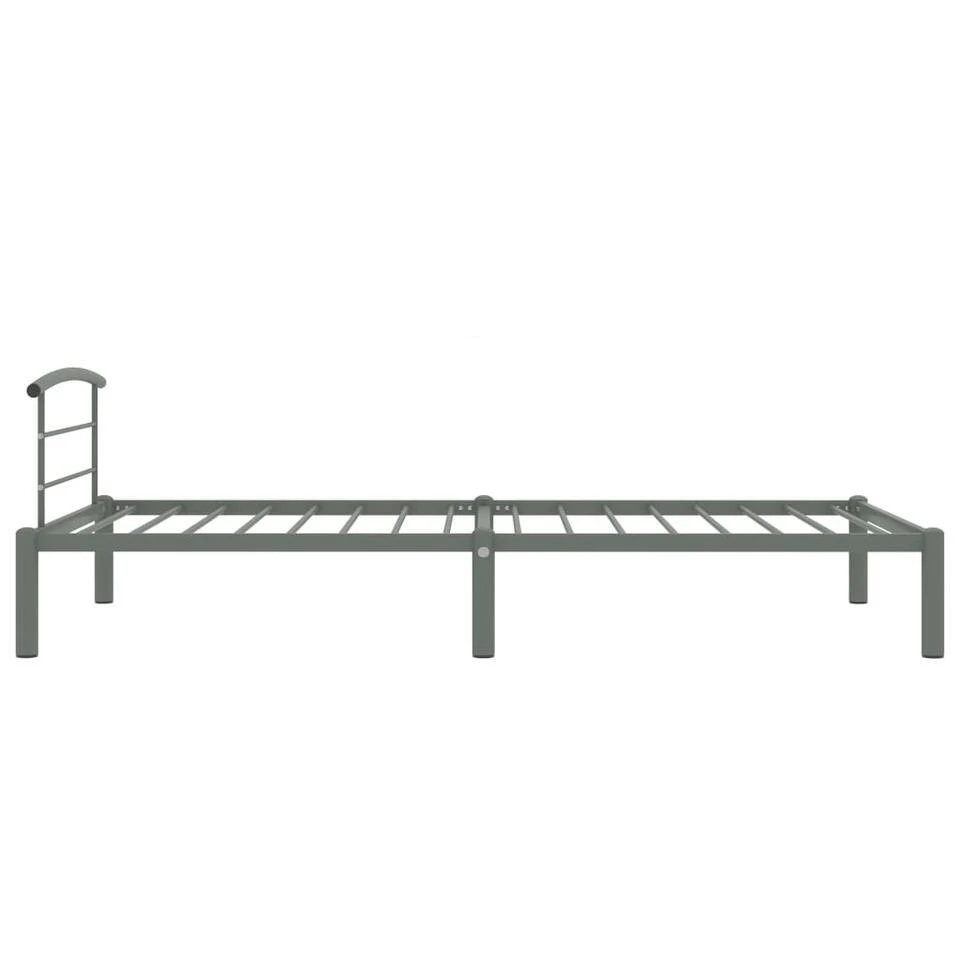 VidaXL - Bed Frame Met Hoofdeinde - Grijs - Metaal - 90x200 Cm 5 VidaXL - Bed Frame Met Hoofdeinde - Grijs - Metaal - 90x200 Cm - Afbeelding 3