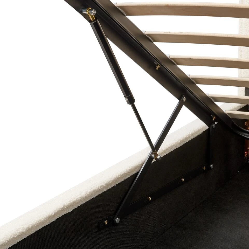 SEZANNE - Bed Met Opbergruimte - Gebroken Wit - 180 X 200 Cm - Bouclé 12 SEZANNE - Bed Met Opbergruimte - Gebroken Wit - 180 X 200 Cm - Bouclé - Afbeelding 10