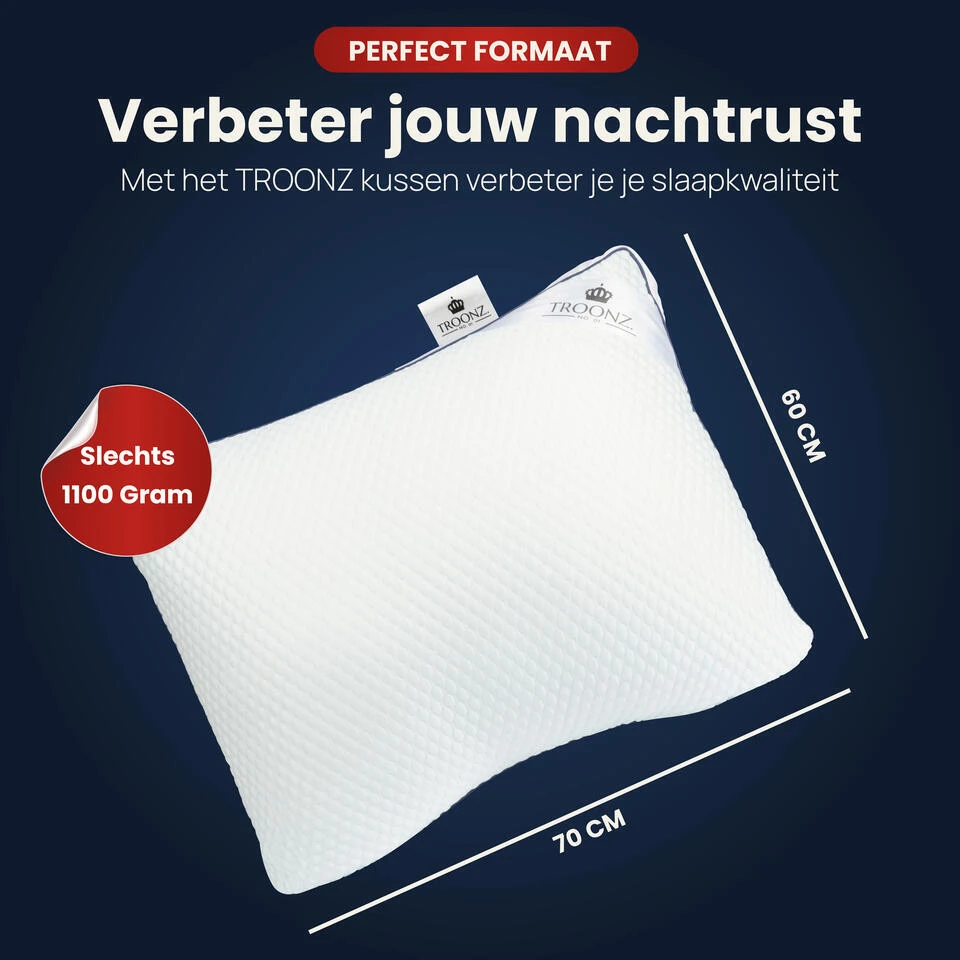 Troonz Hoofdkussen Dreamscape Plus - Ergonomisch - 60 X 70 7 Troonz Hoofdkussen Dreamscape Plus - Ergonomisch - 60 X 70 - Afbeelding 5
