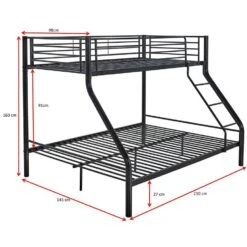 Stapelbed Trixie 90x200 & 140x200 - Metaal - Mat Zwart -Bedden Bij Leen Bakker 8d201f906b6f4cc095aac6fe79041294