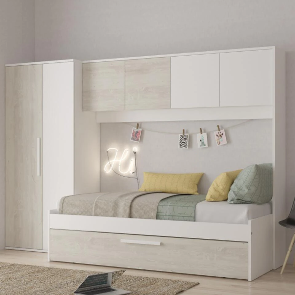 Bed Lev 90x200 Cm Met Kast En Bedlade - Grenen/wit 9 Bed Lev 90x200 Cm Met Kast En Bedlade - Grenen/wit - Afbeelding 7