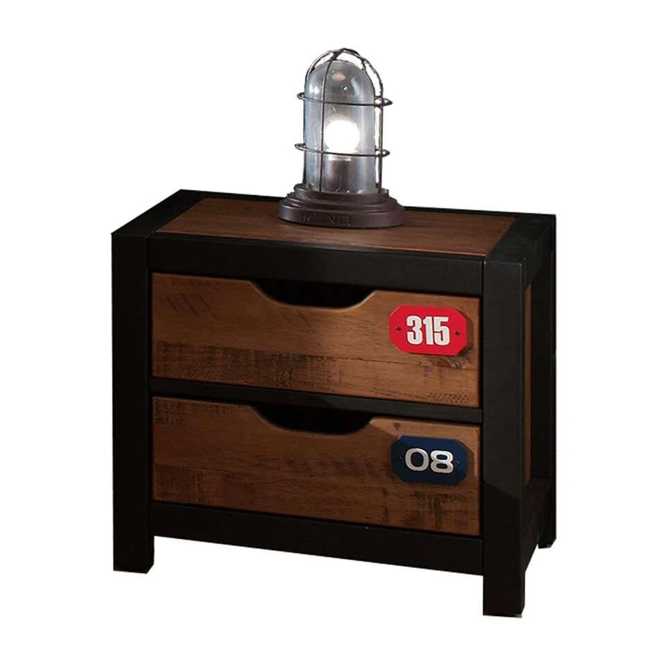 Vipack Bed Alex Met Rolbed/opberglade En Nachtkastje - Bruin/zwart - 90x200 Cm 7 Vipack Bed Alex Met Rolbed/opberglade En Nachtkastje - Bruin/zwart - 90x200 Cm - Afbeelding 5