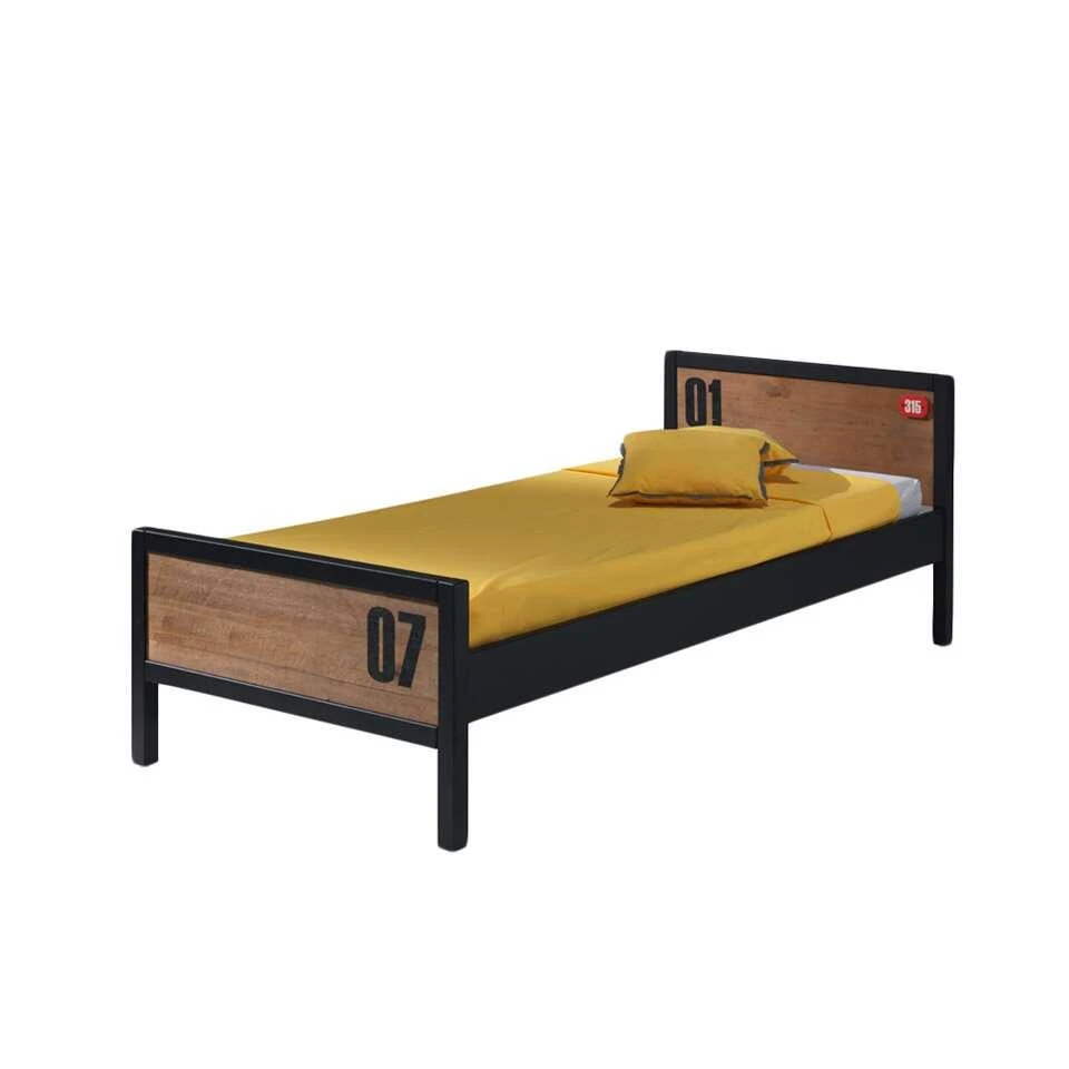 Vipack Bed Alex Met Rolbed/opberglade En Nachtkastje - Bruin/zwart - 90x200 Cm 5 Vipack Bed Alex Met Rolbed/opberglade En Nachtkastje - Bruin/zwart - 90x200 Cm - Afbeelding 3