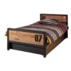 Vipack Bed Alex Met Rolbed/opberglade En Nachtkastje - Bruin/zwart - 90x200 Cm