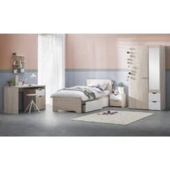 Bed Tempo Incl. Ladenset - Eikenkleur - 90x200 Cm -Bedden Bij Leen Bakker 90102134 0400