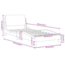 VidaXL - Bed Frame Met Hoofdbord - Donkergrijs - Stof - 80x200 Cm 17 VidaXL - Bed Frame Met Hoofdbord - Donkergrijs - Stof - 80x200 Cm -Bedden Bij Leen Bakker 90ab983c2a7347f8b25e3db43ba8384c