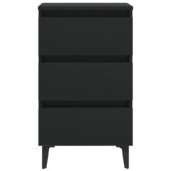 VidaXL Nachtkastje Met Metalen Poten 40x35x69 Cm Zwart -Bedden Bij Leen Bakker 9279b6cad7114931bfe8680fcc6e3f00