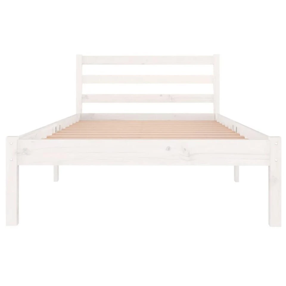 VidaXL - Bed Frame Met Hoofdbord - Wit - Grenenhout - 90x200 Cm 5 VidaXL - Bed Frame Met Hoofdbord - Wit - Grenenhout - 90x200 Cm - Afbeelding 3