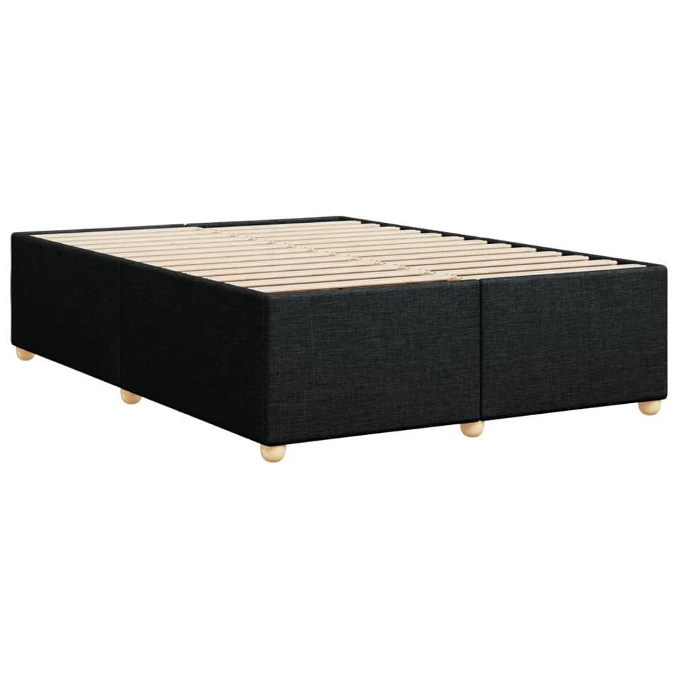 VidaXL - Bed Frame Zonder Matras - Zwart - Stof - 140x200 Cm 7 VidaXL - Bed Frame Zonder Matras - Zwart - Stof - 140x200 Cm - Afbeelding 5