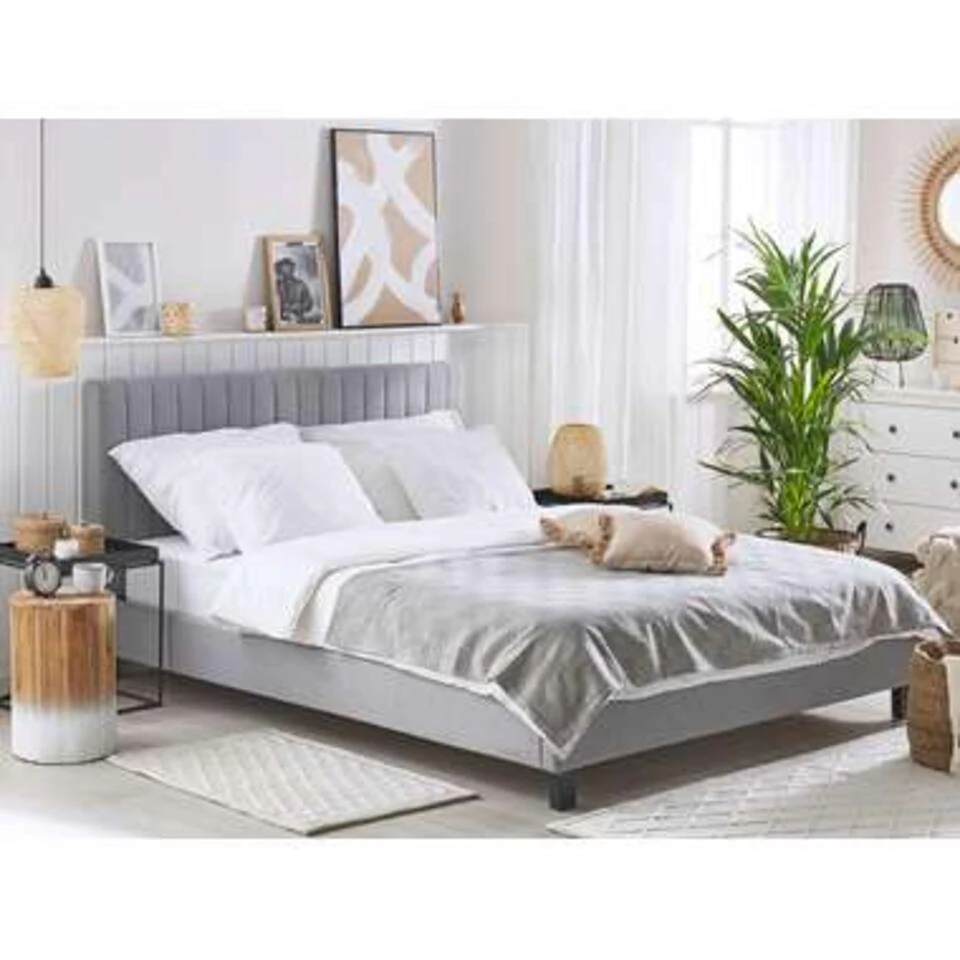 POITIERS - Tweepersoonsbed - Lichtgrijs - 140 X 200 Cm - Polyester 4 POITIERS - Tweepersoonsbed - Lichtgrijs - 140 X 200 Cm - Polyester - Afbeelding 2