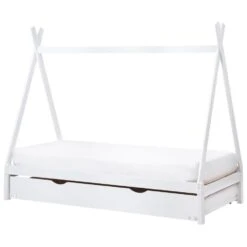 TALMONTIERS - Onderschuifbed - Wit - 90 X 200 Cm - Grenenhout -Bedden Bij Leen Bakker 95954612eb174c38adaa85599140fdc4