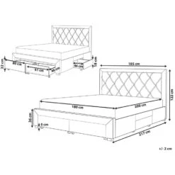 LIEVIN - Bed Met Opbergruimte - Grijs - 180 X 200 Cm - Fluweel -Bedden Bij Leen Bakker 95aa06216777498fa80a9385617c3876