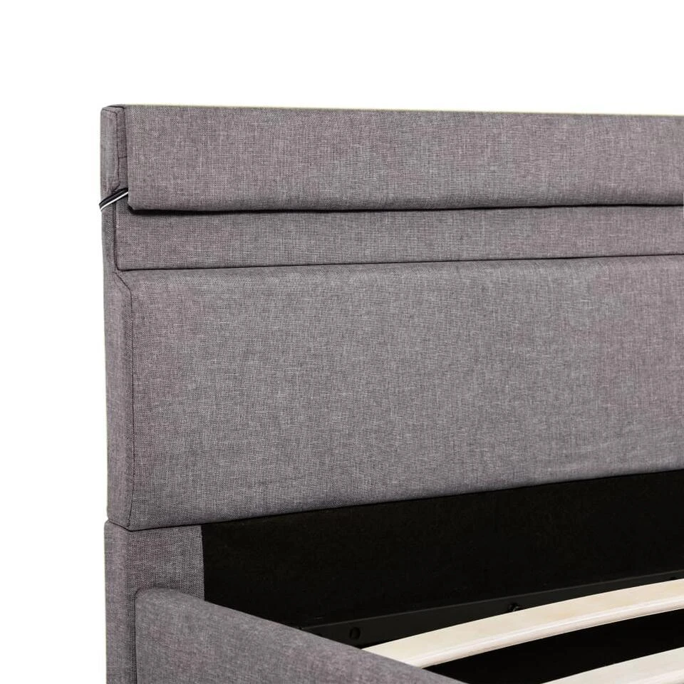 VidaXL - LED Bed Met Opbergruimte - Hydraulische - Taupe - Stof - 140x200 Cm 10 VidaXL - LED Bed Met Opbergruimte - Hydraulische - Taupe - Stof - 140x200 Cm - Afbeelding 8
