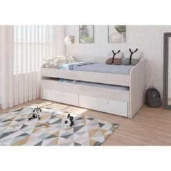 Bed Bo12 Met Onderschuifbed En Lades- Wit -Bedden Bij Leen Bakker 9a8cfbd3feb641ec901bf2e92006dff1