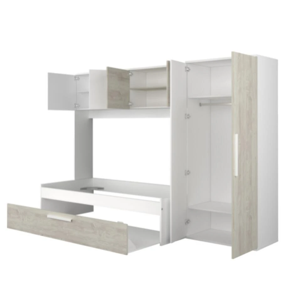 Bed Lev 90x200 Cm Met Kast En Bedlade - Grenen/wit 7 Bed Lev 90x200 Cm Met Kast En Bedlade - Grenen/wit - Afbeelding 5