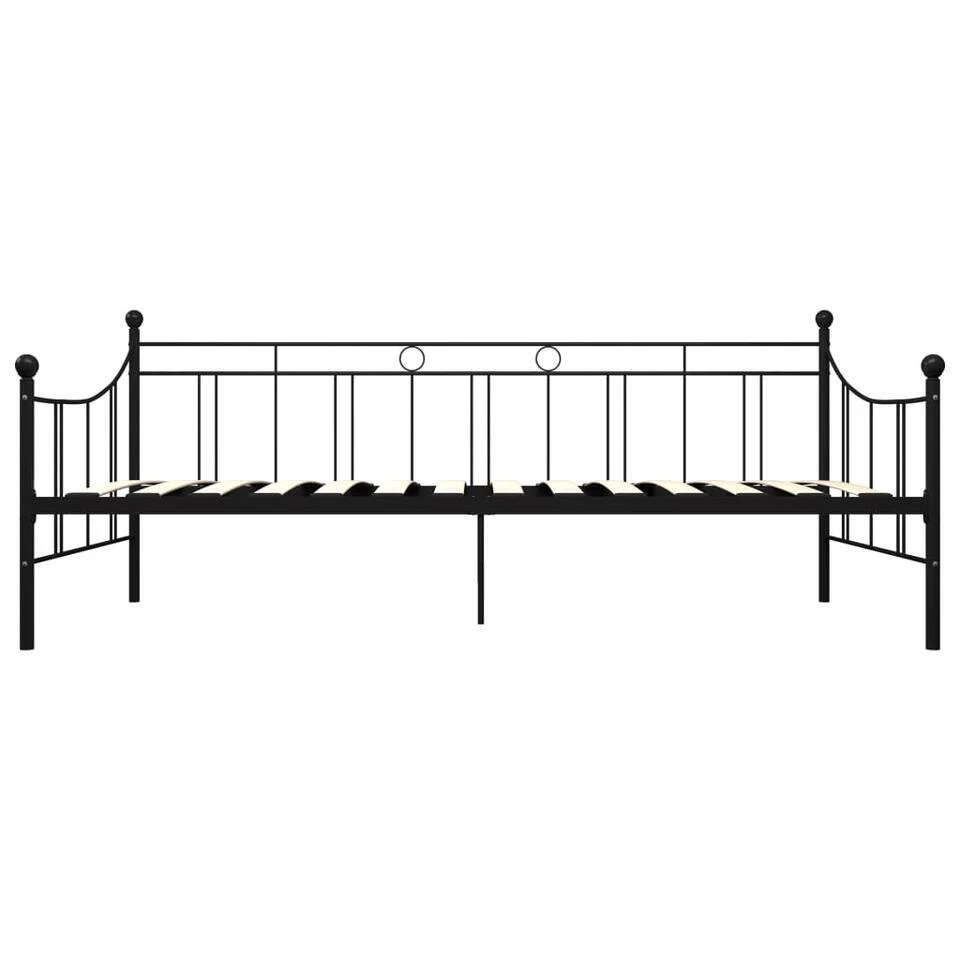 VidaXL - Bedbank Excl Lade - Zwart - Metaal - 90 X 200 Cm 5 VidaXL - Bedbank Excl Lade - Zwart - Metaal - 90 X 200 Cm - Afbeelding 3