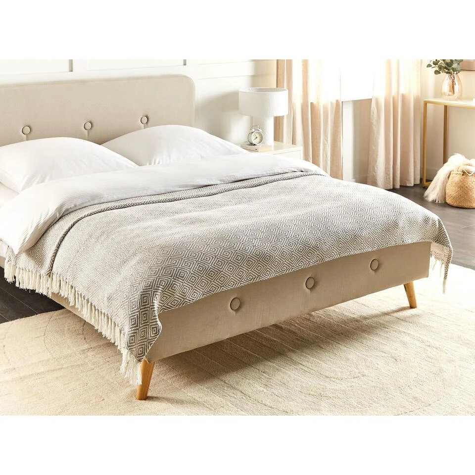 TOUTLI - Bedsprei - Taupe - 220 X 240 Cm - Katoen 4 TOUTLI - Bedsprei - Taupe - 220 X 240 Cm - Katoen - Afbeelding 2