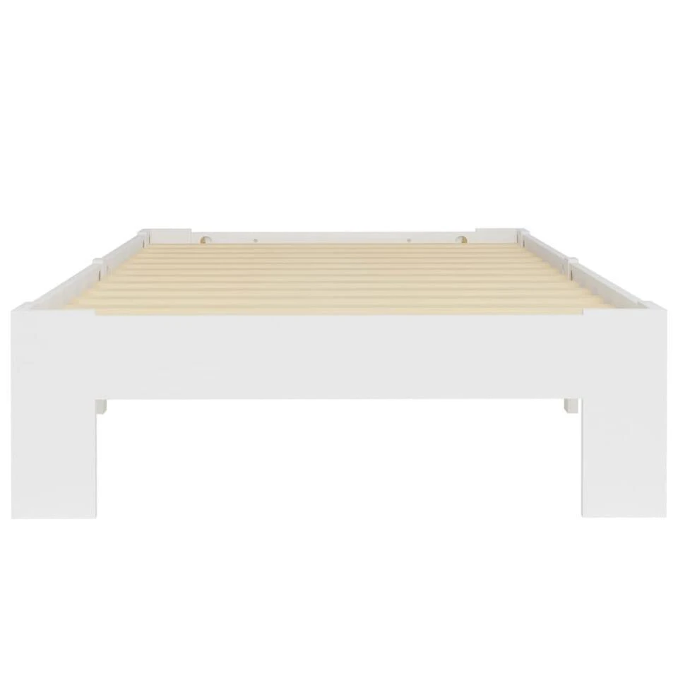 VidaXL - Bed Frame Met Lattenbodem - Wit - Massief Grenenhout - 90x200 Cm 5 VidaXL - Bed Frame Met Lattenbodem - Wit - Massief Grenenhout - 90x200 Cm - Afbeelding 3