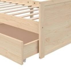 VidaXL - Bed Frame Met Twee Lades - Naturel - Massief Grenenhout - 90x200 Cm -Bedden Bij Leen Bakker a0a653dcb0bf47f29d09b0584157e83c