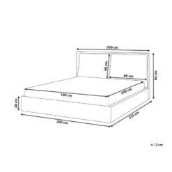 BAJONNA - Tweepersoonsbed - Beige - 180 X 200 Cm - Stof -Bedden Bij Leen Bakker a392c397dd744b098080f5b5583ad5e1