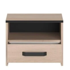 Nachtkastje Alma Met Opberglade - Eikdecor/zwart -Bedden Bij Leen Bakker a4444c165ca24c2fbd700e7d84b445c7