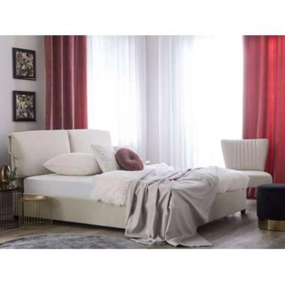 BELFORT - Tweepersoonsbed - Beige - 140 X 200 Cm - Polyester 4 BELFORT - Tweepersoonsbed - Beige - 140 X 200 Cm - Polyester - Afbeelding 2