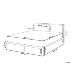 CLAMART - Tweepersoonsbed - Lichtbeige/Zwart - 140 X 200 Cm - Metaal -Bedden Bij Leen Bakker a4a3fad738824c5ab2add937ddd29471
