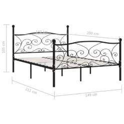 VidaXL - Bed Frame Met Lattenbodem - Zwart - Metaal - 140x200 Cm 9 VidaXL - Bed Frame Met Lattenbodem - Zwart - Metaal - 140x200 Cm -Bedden Bij Leen Bakker a6d8e7365b304e798a5c64ab2f243382