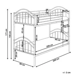 CHARTRES - Stapelbed - Wit - 90 X 200 Cm - Metaal -Bedden Bij Leen Bakker abf504e3515b4122a1120d811d45e256